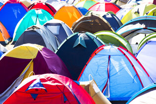 Sea of colourful tents