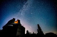 Observatory under milky way