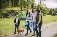 Family Hiking with the Dog