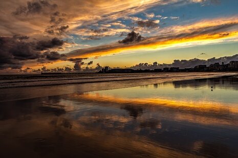 A Vendée beach at sunset