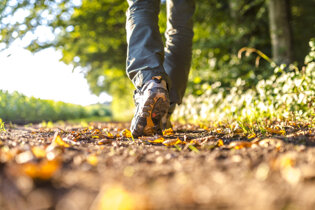 Man hiking through nature