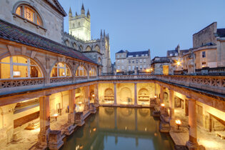 Roman Baths in the City of Bath, UK