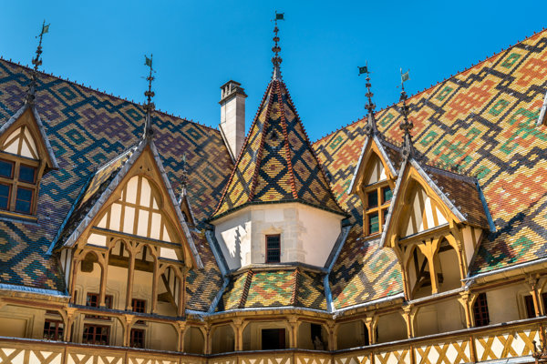 Burgundy roofs
