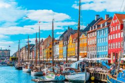 Colourful canal-side houses of Copenhagen