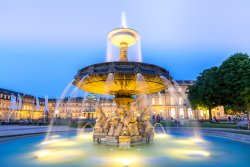 Fountain at neues Schloss New palace in Stuttgart city center