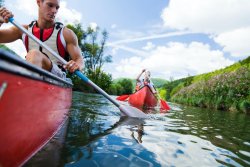 Man kayaking