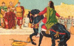 Vercingetorix surrenders to Caesar