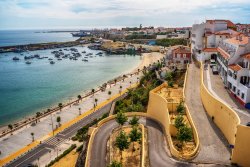 Portugal: the old town of Sines, a Portuguese city, located on Atlantic coast, in the summer