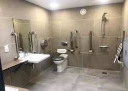 Accessible wet room at Heligan Caravan and Camping Park