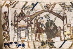 A scene from the Bayeux Tapestry