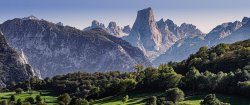 Hazy mountains of Picos de Europa National Park