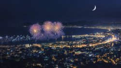 Fireworks in Cannes on the French Riviera