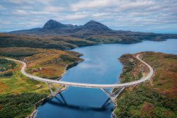 Kylesku Bridge crossing the Loch a' Chàirn Bhàin