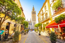 Street looking towards the Cathedral and Giralda Tower