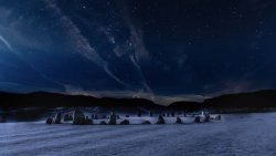 Castlerigg Stone Circle by moonlight with Orion overhead