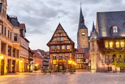 Market Square, Quedlinburg at dusk