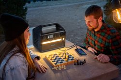 Portable power station with built in light