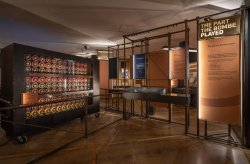 The Bombe Machine, a code-breaking computer, sits on display as part of an exhibition at Bletchley Park.