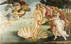 The Birth of Venus by Botticelli, painted around 1486