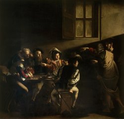 The Calling of Saint Matthew by Caravaggio, painted around 1600