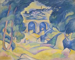 The Viaduct at L'Estaque (Le Viaduc de l'Estaque) by Georges Braque, painted between 1907-08