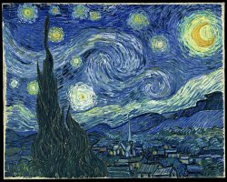 The Starry Night by Van Gogh, painted in June 1889
