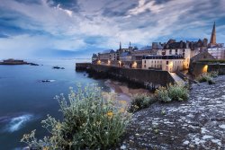 Stormy skies over the port town of St Malo in Brittany
