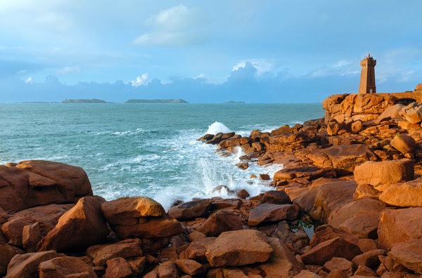Pink Granite rocks of the Brittany coast