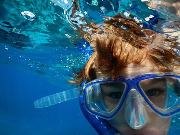 Young boy snorkelling