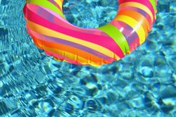 Inflatable ring in pool