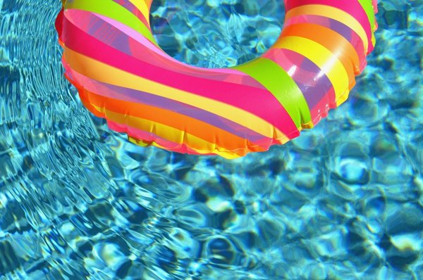 Inflatable ring in pool