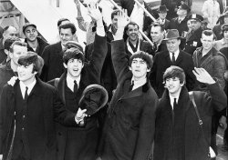 The Beatles arriving at John F. Kennedy International Airport, 7 February 1964