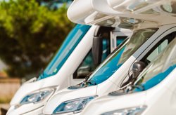 Motorhomes lined up