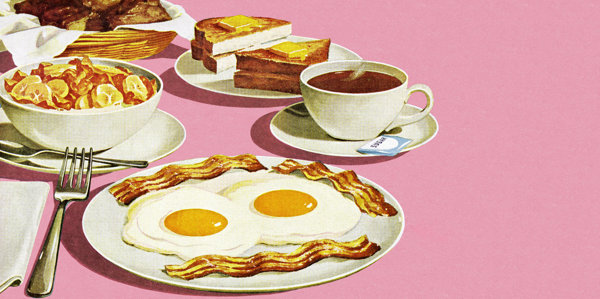 Vintage breakfast poster