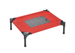 PawHut Elevated Pet Bed Portable Camping Raised Dog Bed w/ Metal Frame Black and Red (Small)