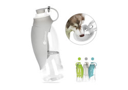 LumoLeaf Portable Pet Water Bottle, Reversible & Lightweight Water Dispenser for Dogs and Cats, Made of Food-Grade Silicone (20 Oz) - Grey