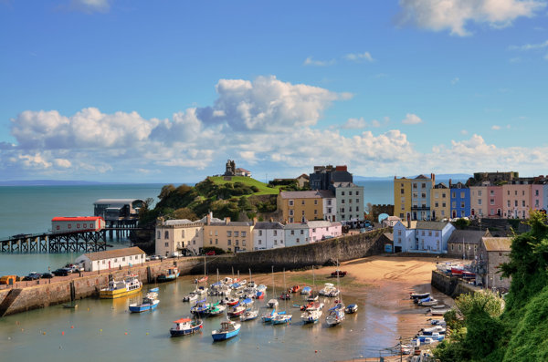 View of Tenby Harbour in Wales