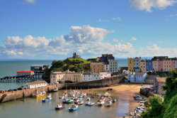 View of Tenby Harbour in Wales