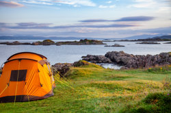 Tent camping in Scottish Highlands