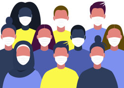 Group of people wearing face masks