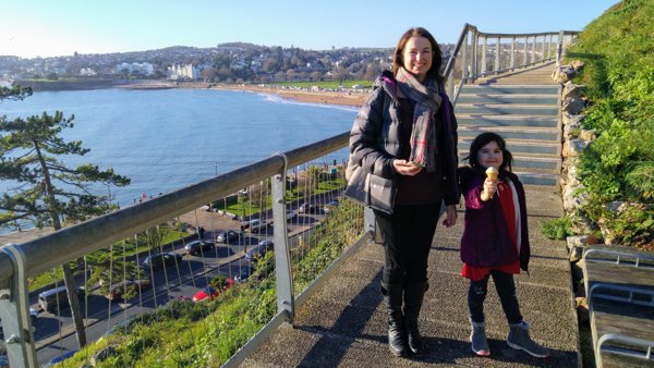 Bribery via ice cream - note the smile on Loz’s face